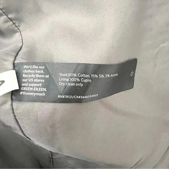Eileen Fisher Gray Crinkle Textured Jacquard Jacket, Size Extra Small - Picture 7 of 8